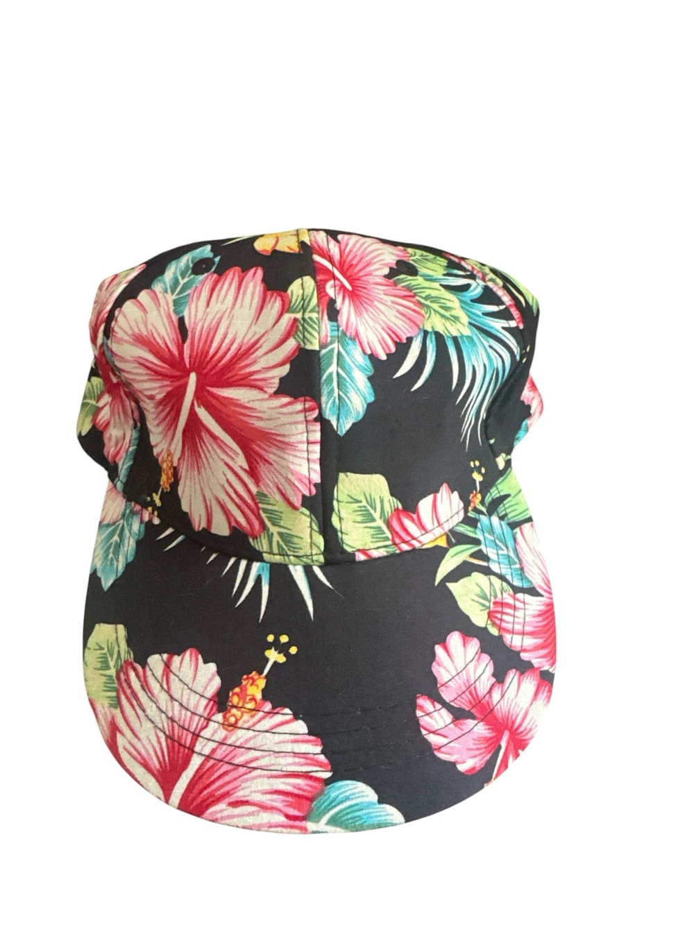 Tropical Floral Black Baseball Cap